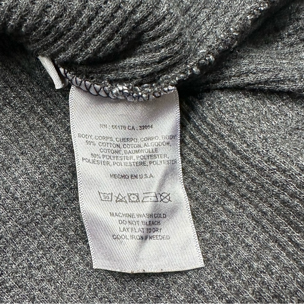 T. La Anthropologie Gray Thermal Knit Long Sleeve V Neck Top Women’s Size XS - Picture 7 of 9